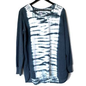 LE VERDE Long Sleeve Tie Dye Athletic Pullover Size Large
